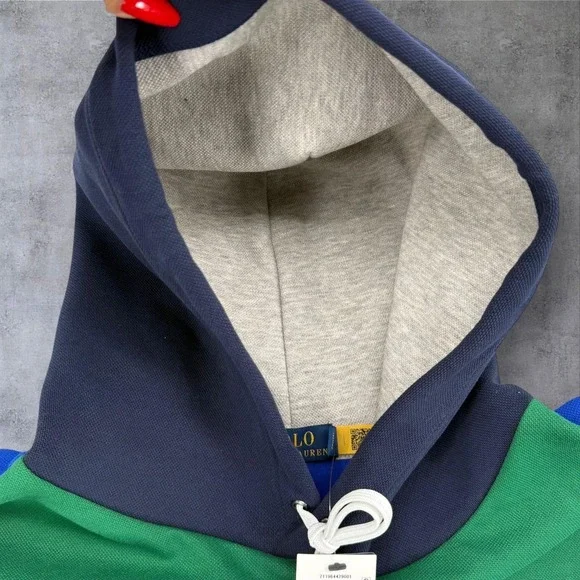Polo Ralph Lauren Men's‎ Hoodie Colorblock Pullover Double Knit Polo Size 3 XLT - Picture 8 of 14